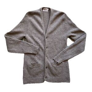 Vintage 60s Shetland Wool Cardigan Parkley Large Sweater